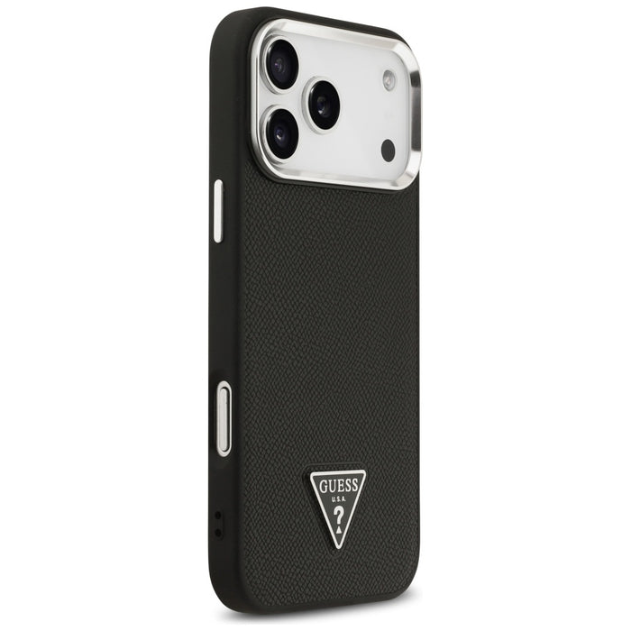 Guess Grained Triangle Logo MagSafe case for iPhone 17 Pro - black