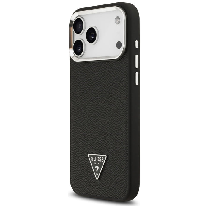 Guess Grained Triangle Logo MagSafe case for iPhone 17 Pro - black