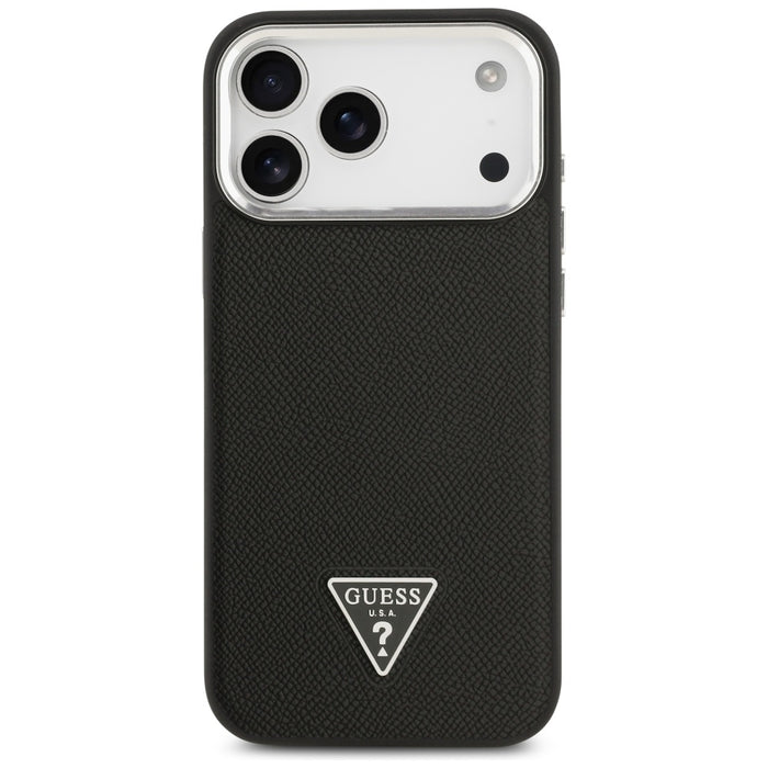Guess Grained Triangle Logo MagSafe case for iPhone 17 Pro - black