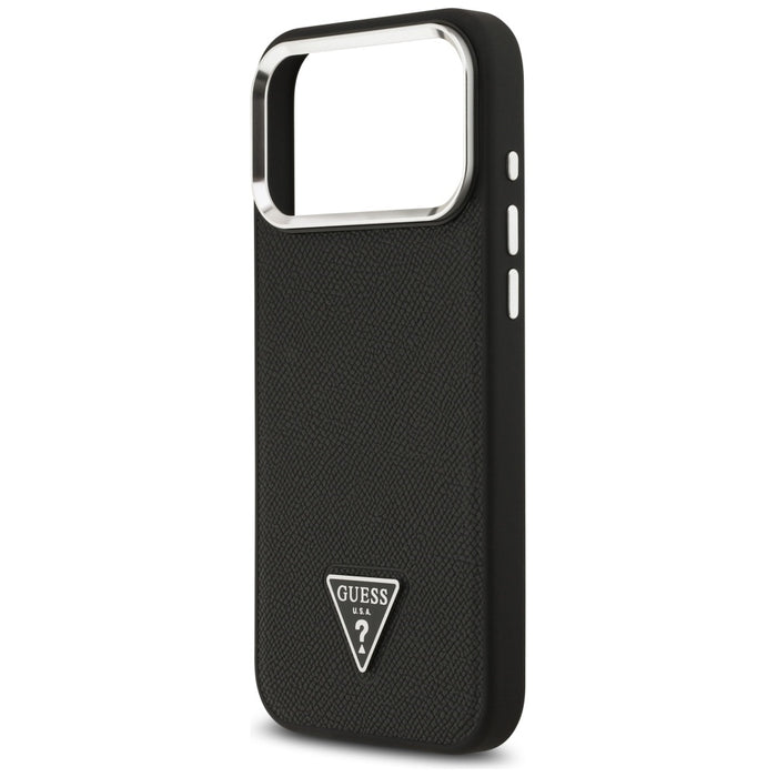 Guess Grained Triangle Logo MagSafe case for iPhone 17 Pro Max - black