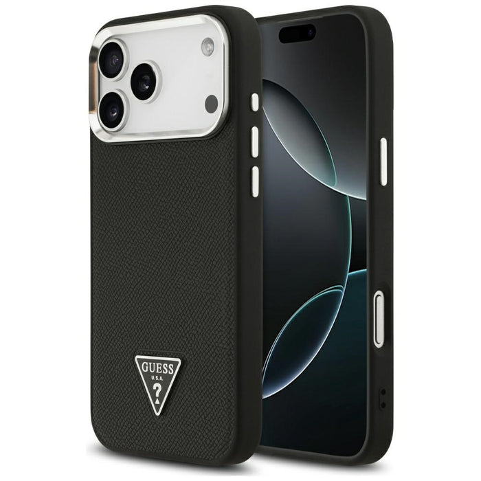 Guess Grained Triangle Logo MagSafe case for iPhone 17 Pro Max - black