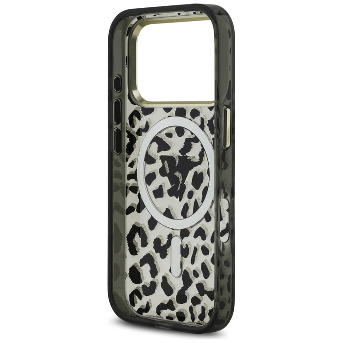 Guess Leopard Glitter MagSafe Case for iPhone 17 Pro - Black