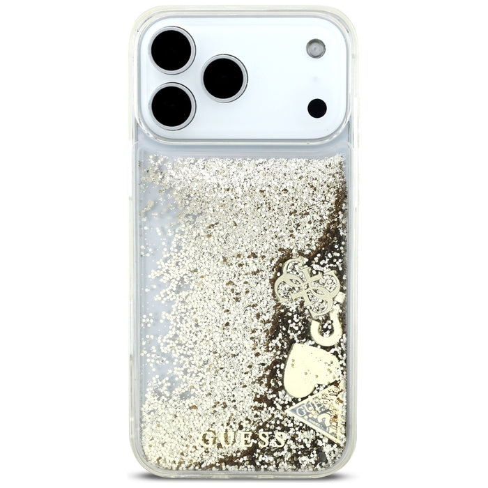 Guess Liq. Glitter 4 Charms Case for iPhone 17 Pro - Gold