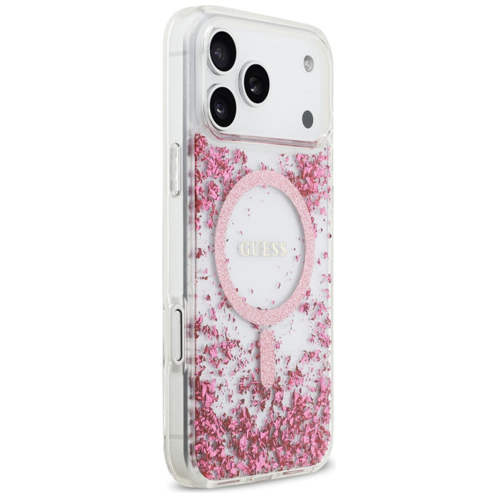 Guess Resin Bottom Glitter MagSafe Case for iPhone 17 Pro Max - Pink