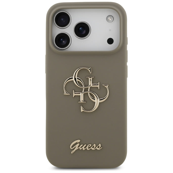 Guess Silicone Big 4G Script Case for iPhone 17 Pro - Brown