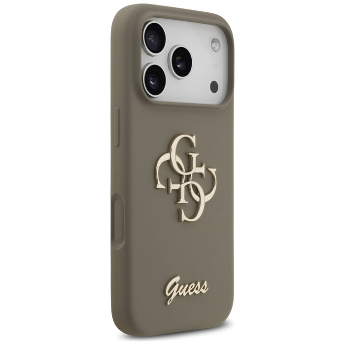 Guess Silicone Big 4G Script Case for iPhone 17 Pro - Brown