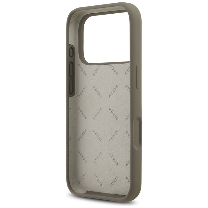 Guess Silicone Big 4G Script Case for iPhone 17 Pro - Brown