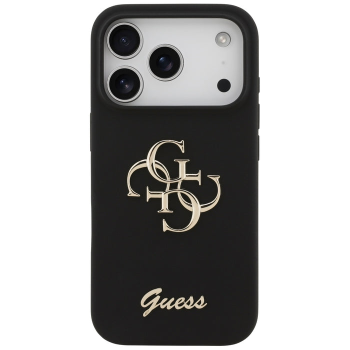 Guess Silicone Big 4G Script Case for iPhone 17 Pro - Black