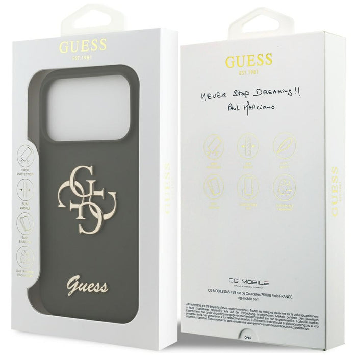 Guess Silicone Big 4G Script Case for iPhone 17 Pro - Green