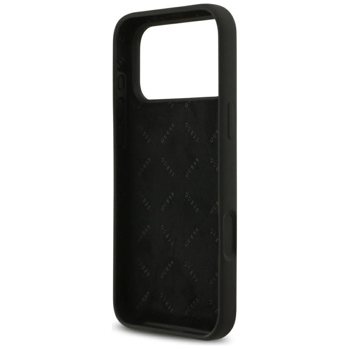 Guess Silicone Big 4G Script Case for iPhone 17 Pro Max - Black