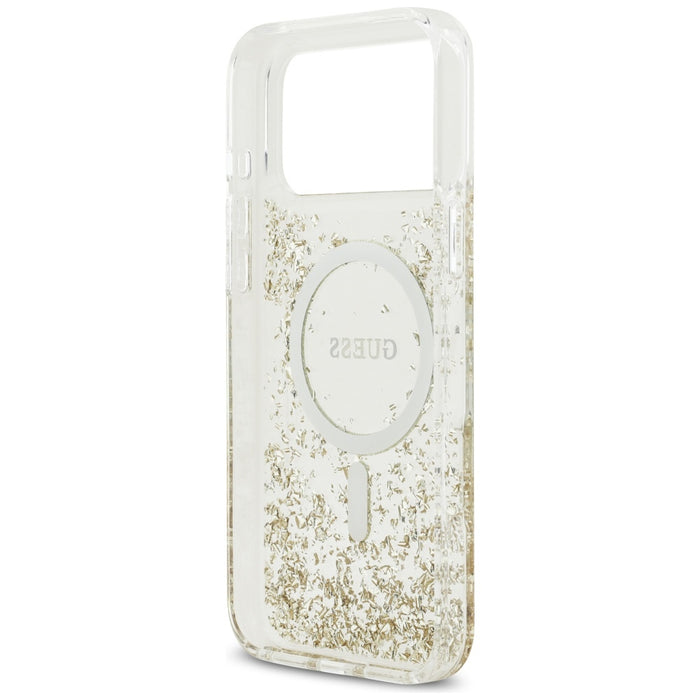 Guess Resin Bottom Glitter MagSafe Case for iPhone 17 Pro Max - Gold