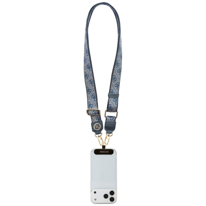 Guess Universal CBDY 4G Tether Patch Strass Metal Logo Phone Lanyard - Blue