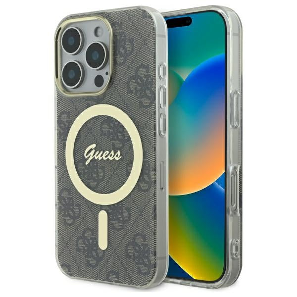 Guess IML 4G MagSafe case for iPhone 16 Pro - brown