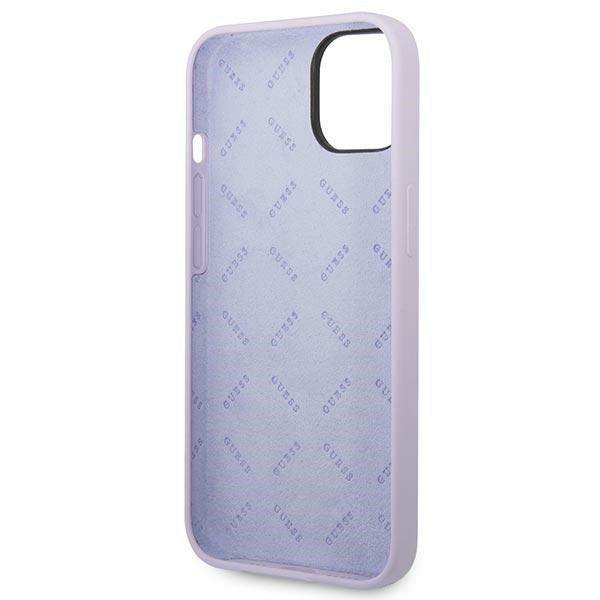 Guess Silicone Vintage Gold Logo Case for iPhone 14 / 15 Plus - Purple