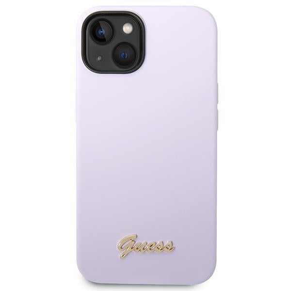 Guess Silicone Vintage Gold Logo Case for iPhone 14 / 15 Plus - Purple