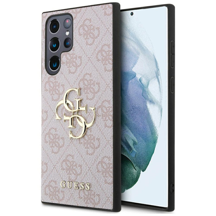 Guess 4G Big Metal Logo Case for Samsung Galaxy S24 Ultra - Pink