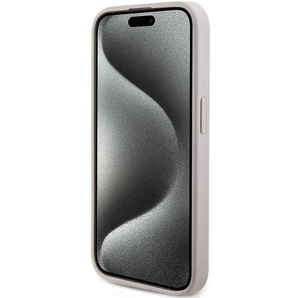 Guess 4G Collection Leather Metal Logo MagSafe Case for iPhone 15 Pro Max - Pink