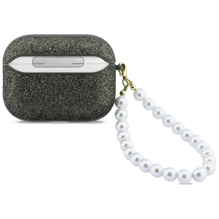 Guess Glitter Pearl Strap Case for AirPods Pro 3 - Black and Glitter