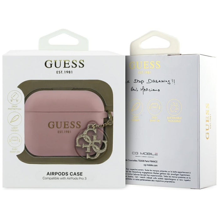 Guess Silicone 4G Charm Case for AirPods Pro 3 Pink