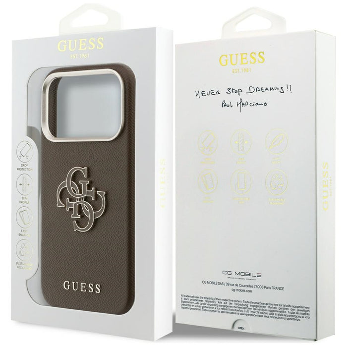 Guess FW Resin Logo case for iPhone 17 Pro - brown