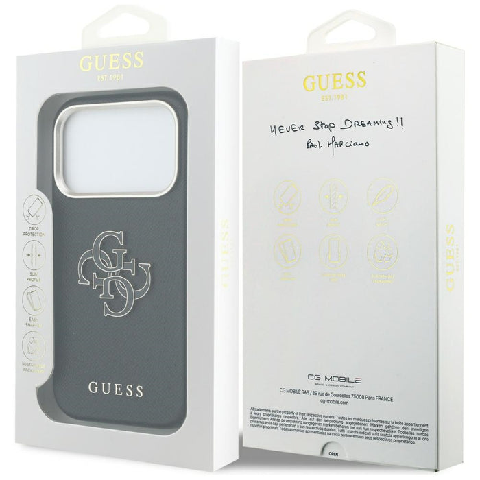 Guess FW Resin Logo Case for iPhone 17 Pro Max - Black