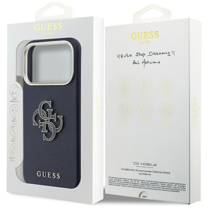 Guess FW Resin Logo Case for iPhone 17 Pro - Blue