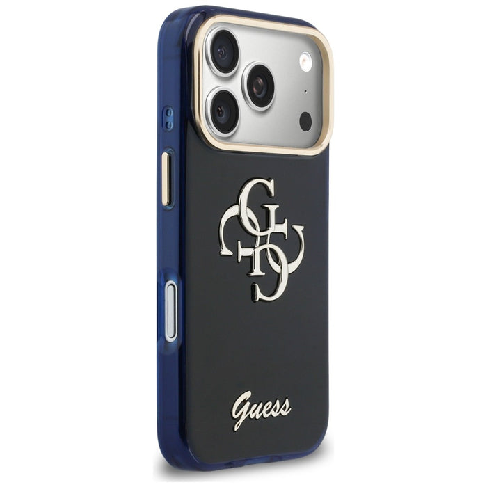 Guess IML 4G Script Metal Case for iPhone 17 Pro - Blue
