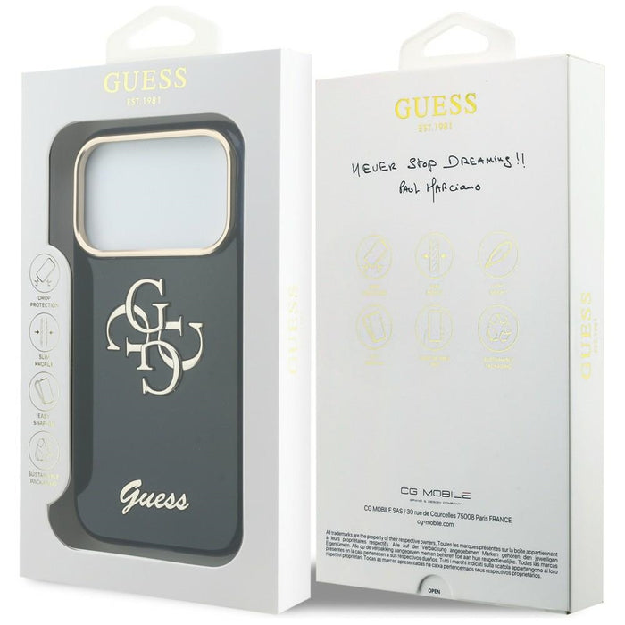 Guess IML 4G Script Metal Case for iPhone 17 Pro - Blue