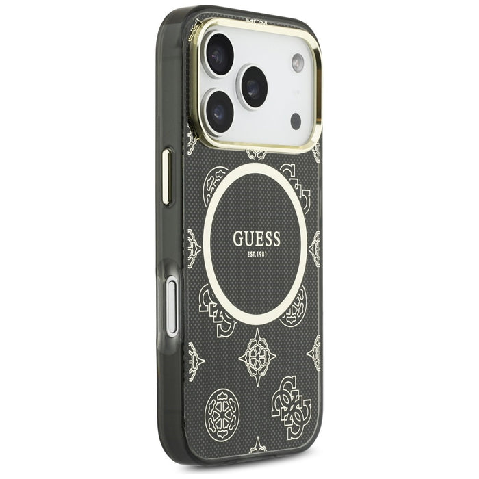 Guess IML Peony Dot MagSafe Case for iPhone 17 Pro - Black