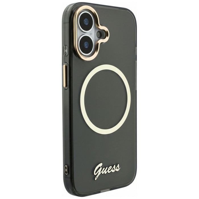 Guess IML Script Metal MagSafe Case for iPhone 17 - Black