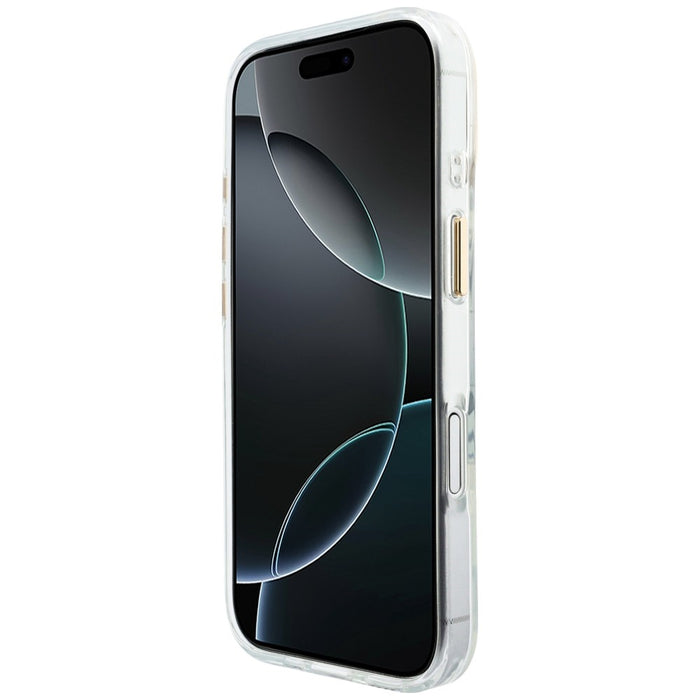 Guess IML Script Metal MagSafe Case for iPhone 17 - Transparent