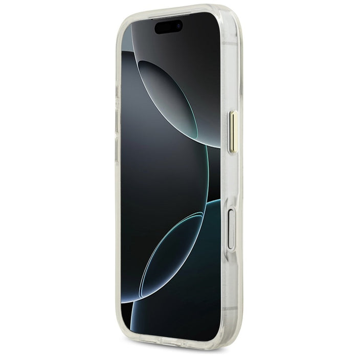 Guess IML Shell Script Metal MagSafe Case for iPhone 17 Pro Max - White