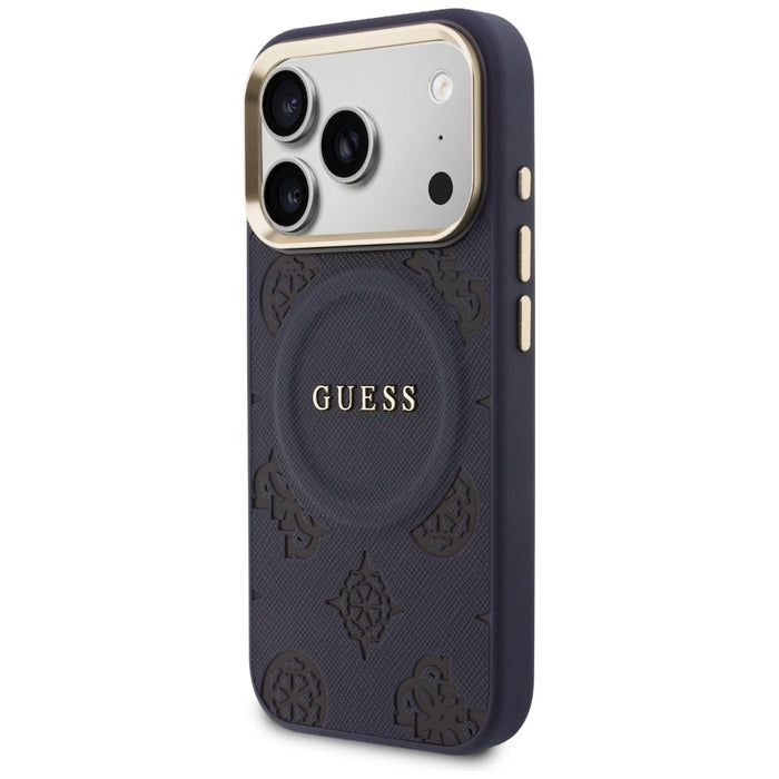 Guess Peony Hot Stamp MagSafe Case for iPhone 17 Pro Max - Blue