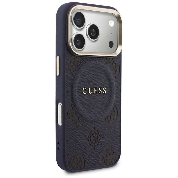 Guess Peony Hot Stamp MagSafe Case for iPhone 17 Pro - Blue