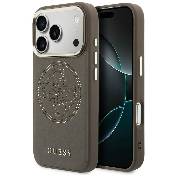 Guess Perforated 4G MagSafe case for iPhone 17 Pro - brown