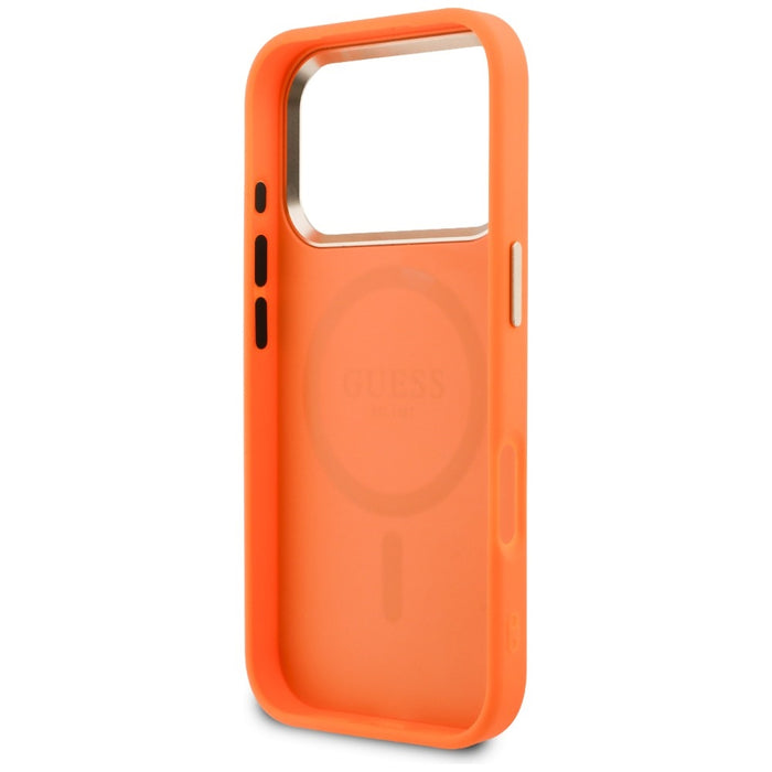 Guess Perforated 4G MagSafe case for iPhone 17 Pro - orange