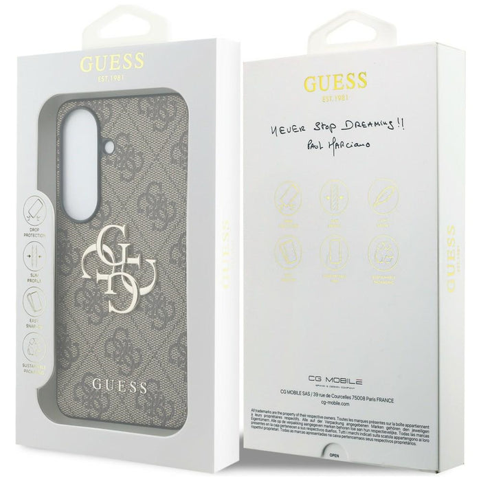 Guess 4G Big Metal Logo Case for Samsung Galaxy S26 Plus - Brown
