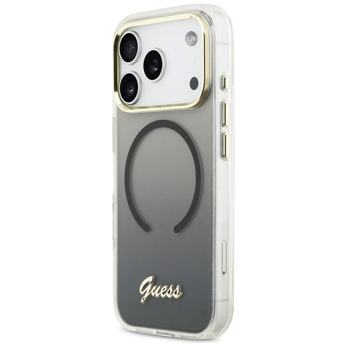 Guess IML Gradient Script Metal MagSafe Case for iPhone 17 Pro - Black