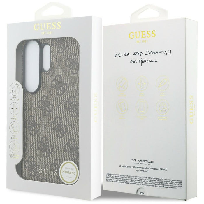 Guess 4G Classic Logo Charm MagSafe Case for Samsung Galaxy S26 Ultra - Brown