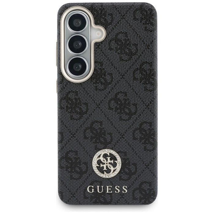 Guess 4G Rhinestone Round Logo MagSafe Case for Samsung Galaxy S26 - Black