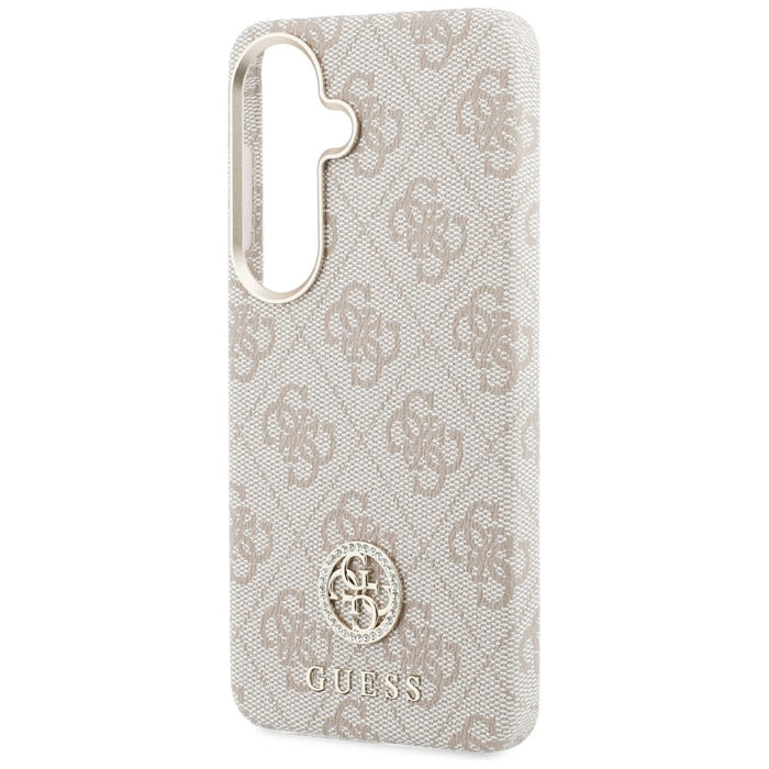 Guess 4G Rhinestone Round Logo MagSafe Case for Samsung Galaxy S26 - Pink