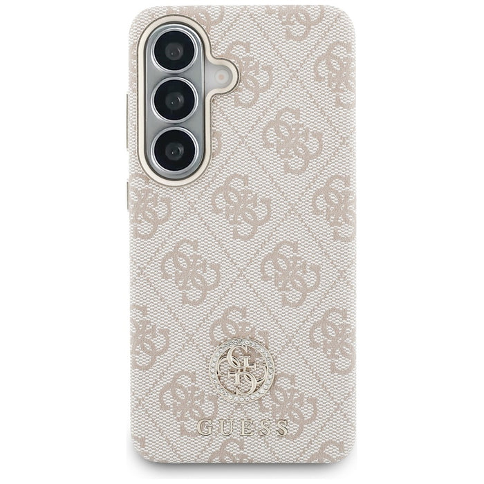 Guess 4G Rhinestone Round Logo MagSafe Case for Samsung Galaxy S26 - Pink
