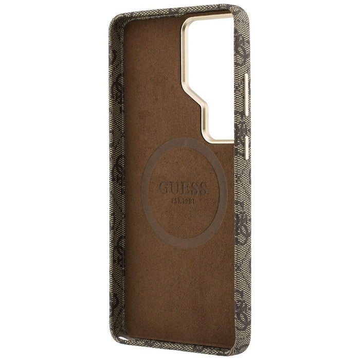 Guess 4G Script MagSafe Case for Samsung Galaxy S26 Ultra - Brown