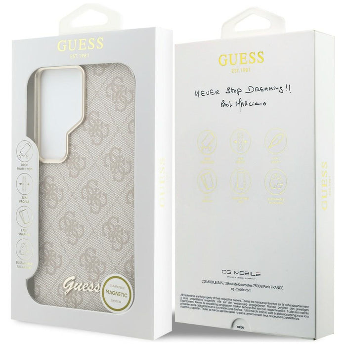 Guess 4G Script MagSafe Case for Samsung Galaxy S26 Ultra - Pink