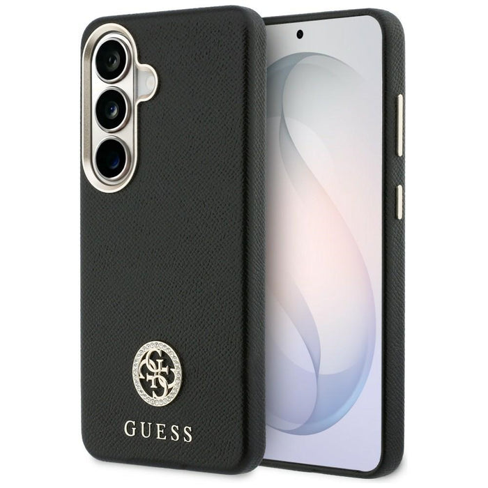 Guess Rhinestone Round Logo MagSafe Case for Samsung Galaxy S26 - Black