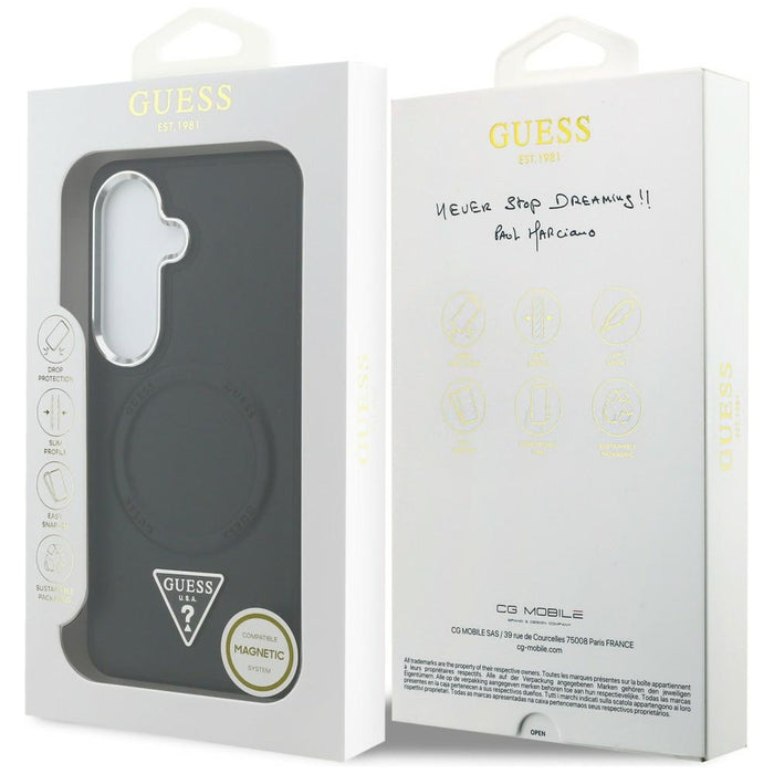 Guess Embossed Ring Triangle Logo MagSafe case for Samsung Galaxy S26 - black