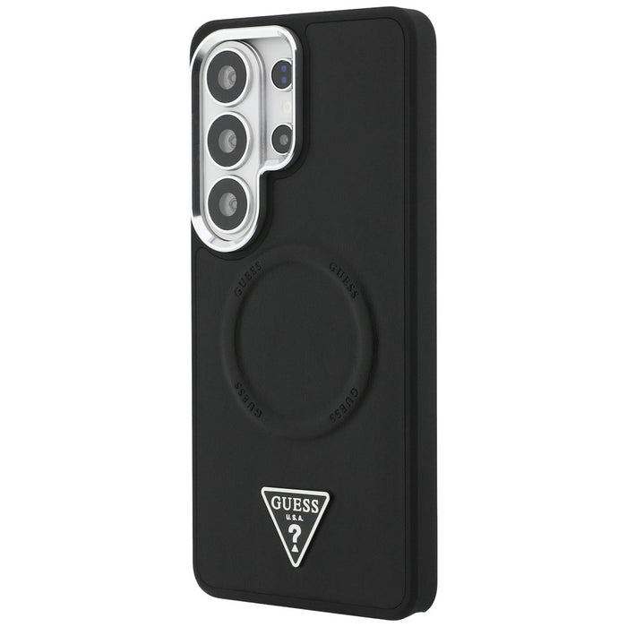 Guess Embossed Ring Triangle Logo MagSafe Case for Samsung Galaxy S26 Ultra - Black