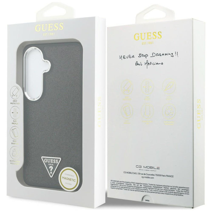 Guess Fixed Glitter Triangle MagSafe case for Samsung Galaxy S26+ - black