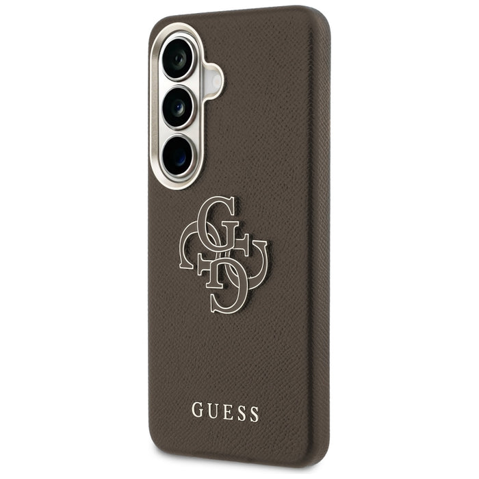 Guess Grained Big 4G Metal Logo Case for Samsung Galaxy S26+ - Brown