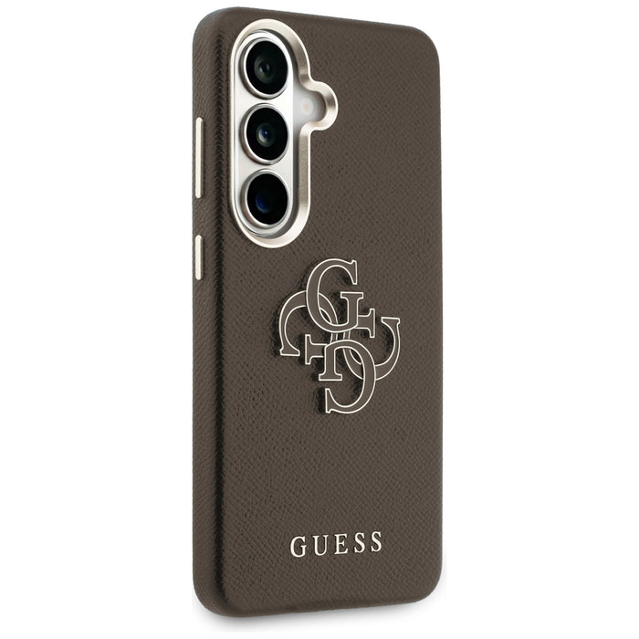 Guess Grained Big 4G Metal Logo Case for Samsung Galaxy S26+ - Brown